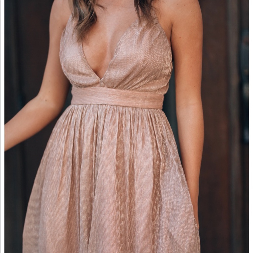 Pixie metallic mini dress